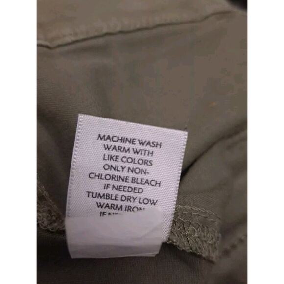 J.Jill Cargo Crop Surplus Pant 12 Mid Rise Olive Green Stretch - Picture 6 of 9